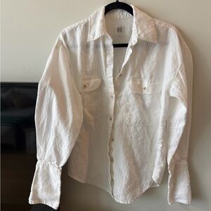 Helsa Oversized White Button-Up Shirt